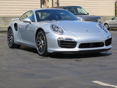 Porsche : 911 Turbo S Coupe in Silver. Only 3,177 miles! 2014 porsche 911 turbo s coupe silver with black low miles