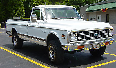 Chevrolet : C-10 Chrome Drives Like NEW Vtg Chevrolet 1971 Custom 10 Truck 8 350 White Chevy 4 Sp 2:73