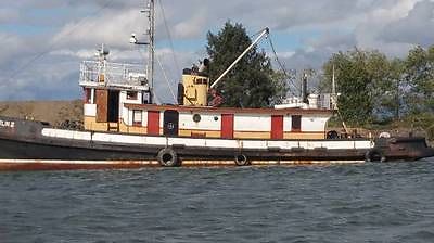 1906 Harbor Tugboat, Tug, Wood, Original steam engine, CAT Re-powered, V12, RARE