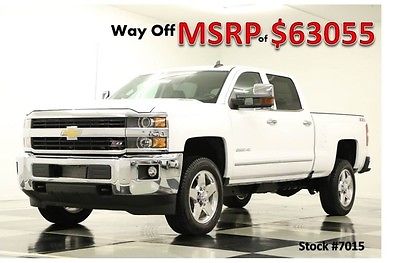 Chevrolet : Silverado 2500 HD MSRP$63055 4X4 Diesel LTZ Z71 GPS White Crew 4WD New 2500HD Navigation Heated Cooled Leather Seats Duramax 14 15 2014 Cab Camera