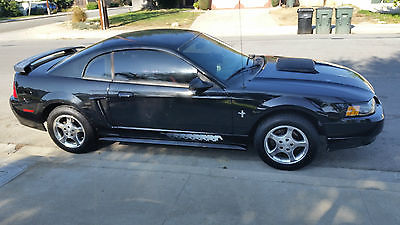 Ford : Mustang 2 door coupe  Black, Great Condition, Pony Pkg. w/ hood scoop, rear spoiler, and alloy wheels