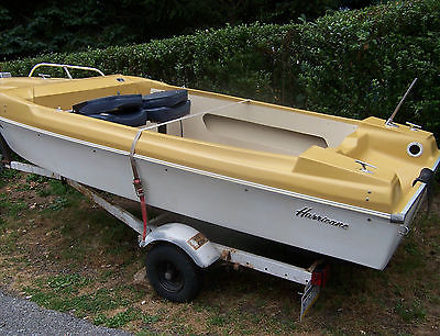 1971 Hurricane 14' Boat Lil Dude Trailer Elec & Gas motors Battery Charger