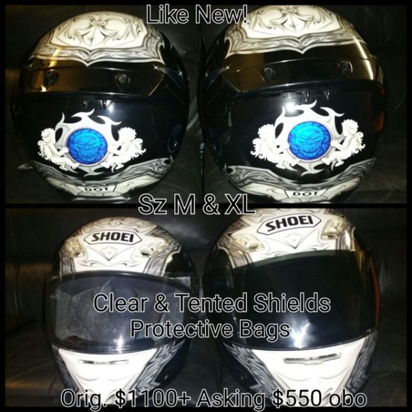 Matching Shoei helmets Like new $550 obo for pair!