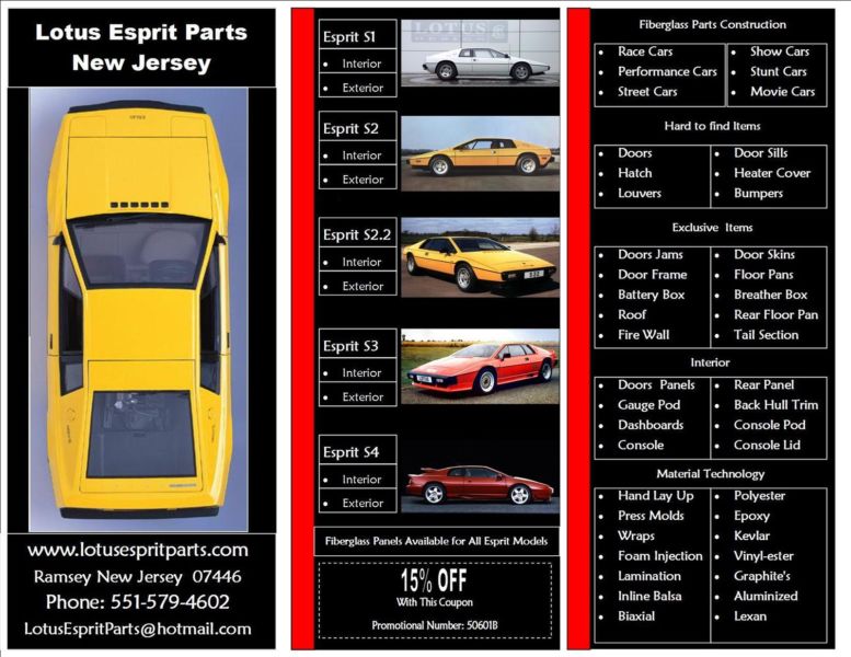 Lotus Esprit S1 S2 S3 Rear Hatch / Tailgate, 3