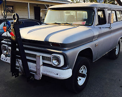 Chevrolet : Suburban carryall 1966 chevrolet suburban carryall k 10 factory 4 x 4 clam shell