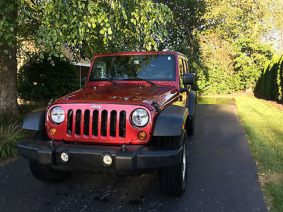 Jeep : Wrangler Unlimited Sport Utility 4-Door Red Unlimited Excellent condition Soft top Hard top