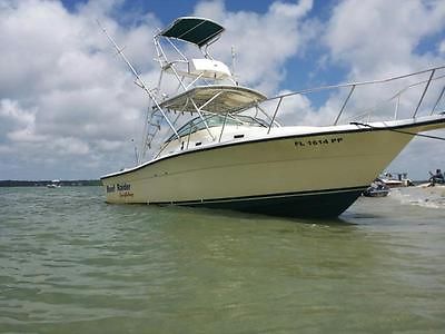 1991 S2 Yachts Pursuit Express Sport Fishing Boat w/ tuna tower twin 250 Yahamas