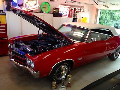 Chevrolet : Chevelle SUPER SPORT 1970 chevelle ss convertible cranberry red with white top