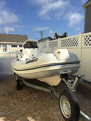 2008 Apex A-12 Rigid Hull Inflatable RIB Boat with Honda 40HP and 2014 Trailer