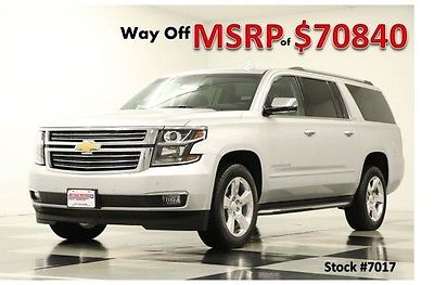 Chevrolet : Suburban MSRP$70840 2 DVD SCREENS LTZ Leather GPS Sunroof 4X4 New Navigation Heated Cooled Black Seats Rear Camera Player 2014 14 15 16 4WD
