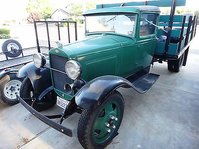 Ford : Model A 1 1/2 T 1931 ford model aa stake bed truck 1 1 2 ton green 80 restored