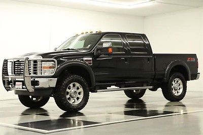 Ford : F-350 HD 4X4 Lifted Lariat Diesel Leather GPS Sunroof Crew Black Heated Seats Navigation 6.4L Powerstroke Camera Nitto Grappler 11 10 Cab 4WD