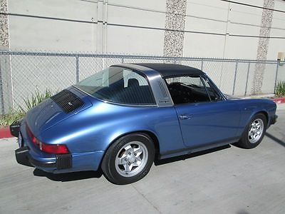 Porsche : 911 COA #'s matching Window Sticker CA Gemini Blue Targa Rust Free Outstanding Original #2 Condition Survivor Blue plates S Carrera