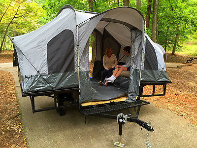 Toy Hauler Utility Trailer with Camping Tent Kayak Motorcycle Quad Dirt Bike