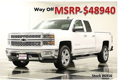 Chevrolet : Silverado 1500 MSRP$48940 4WD LTZ Leather Summit White Double 4X4 New Heated Cooled Leather Seats Rear Camera 20 Chrome 2014 14 15 Cab 5.3L V8