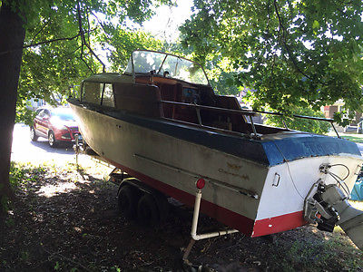 COLLECTIBLE 1961 CORONET RUNABOUT WOODEN BOAT FIBERGLASS COVERED FOR RESTORATION