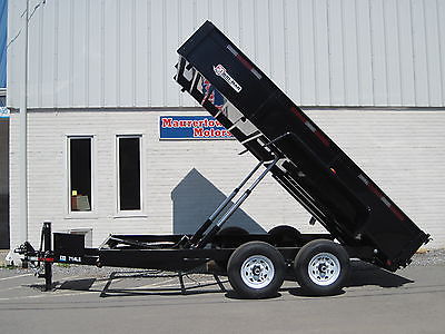 '15 Bri-Mar 7x14 Dump Trailer 14k-Ramps, Combo Gate,  Adj. Coupler-DT714LPLE New