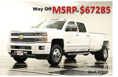 Chevrolet : Silverado 3500 HD MSRP$67285 4X4 Diesel High Country Dually White New 3500HD GPS Sunroof Navi Heated Cooled Leather Seats Duramax 14 15 Cab 4WD