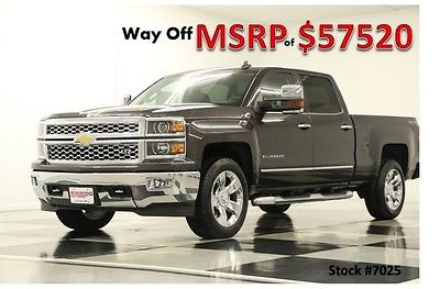 Chevrolet : Silverado 1500 MSRP$57520 4X4 LTZ Sunroof DVD GPS Tungsten Crew 4WD New Heated Cooled Leather Seats Navigation Camera 5.3L 20 In Chrome 14 15 Black