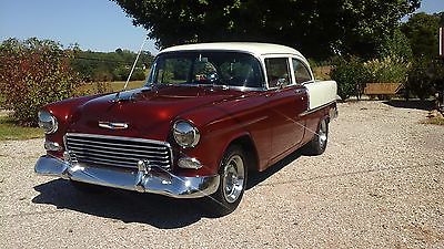 Chevrolet : Bel Air/150/210 Bel Air 1955 chevy bel air 2 door 8 cylinder maroon and white good condition