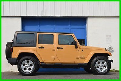 Jeep : Wrangler Sahara Unlimited 4X4 4WD Navigation Leather More Repairable Rebuildable Salvage Lot Drives Great Project Builder Fixer Easy Fix