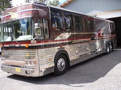 A classic Prevost  40 foot coach, stainless steel construction, well kept.