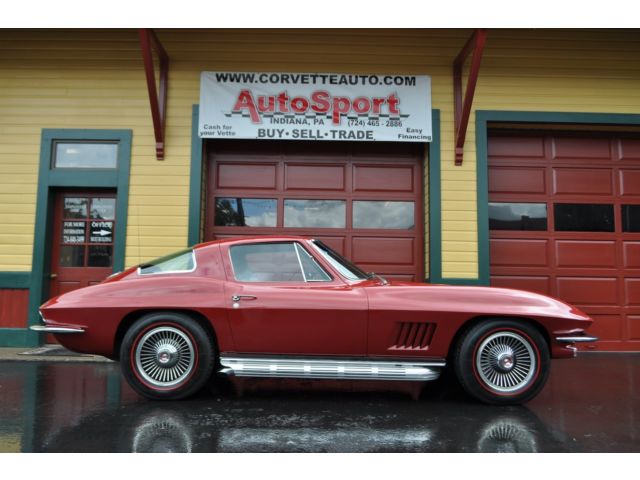 Chevrolet : Corvette 1967 corvette s matching 350 hp factory ac head rest side pipes