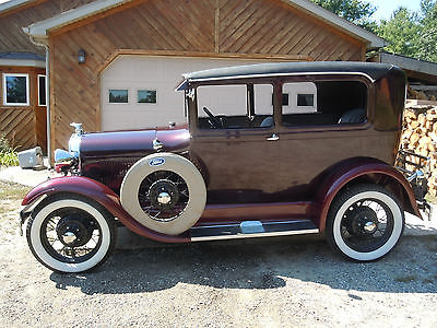 Ford : Model A chrome 1929 model a ford 2 door sedan all steel