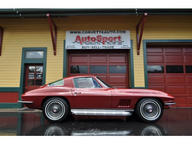 Chevrolet : Corvette 1967 corvette marlboro maroon factory ac s match auto side pipes loaded