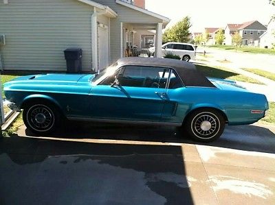 Ford : Mustang Coupe 1968 ford mustang coupe gulfstream aqua manual inline 6 runs great