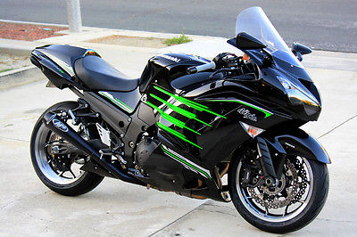 Kawasaki : Ninja 2013 kawasaki zx 14 r black green ktrc 10000 miles excellent