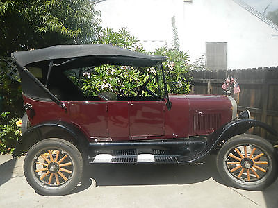 Ford : Model T n/a 1926 model t ford convertible maroon black original parts