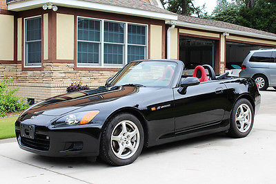 Honda : S2000 Base Convertible 2-Door 2001 honda s 2000 berlina black w red interior 19 k miles one owner