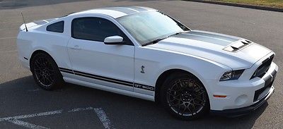 Ford : Mustang SHELBY GT500  2014 ford mustang shelby gt 500 white black stripes recaros 5500 miles mint