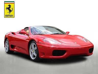 Ferrari : 360 2dr Convertible Spider 360 spider rossa corsa with beige interior f 1 gearbox authorized ferrari