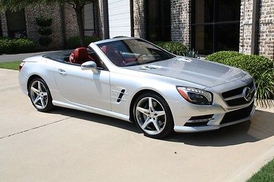 Mercedes-Benz : SL-Class SL550 Roadster Edition 1 RARE Edition 1 Package Designo Crystal Silver Designo Classic Red MSRP @ $123k