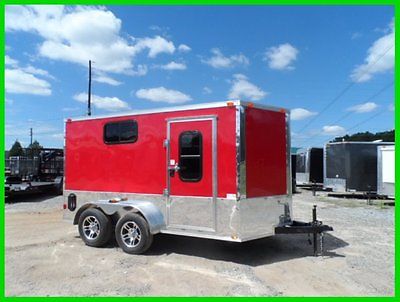 7x12 2ft v nose 14'  ramp enclosed cargo motorcycle camper trailer 3 windows new