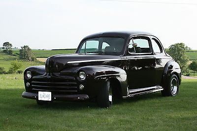Ford : Other Street Hot Rod 1948 ford coupe street hot rod 350 chevy 700 r 4 black cherry paint mustang front