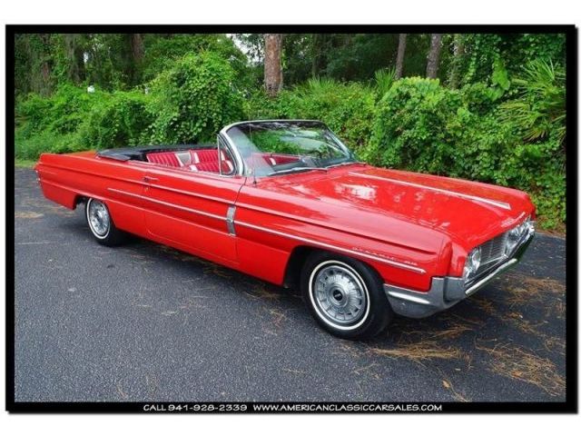 Oldsmobile : Eighty-Eight Dynamic ow Mileage '62 Olds 88 Convertible Auto 394ci V8 Very Nice Original Car Red/Red
