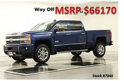 Chevrolet : Silverado 2500 HD MSRP$66170 4X4 High Country Diesel Blue Crew New 2500HD Duramax GPS Heated Leather Seats Sunroof 14 15 Cab 6.6L Turbo V8 4WD