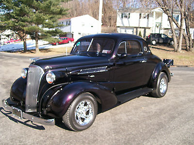 Chevrolet : Other vintage 37 chevy coupe blck cherry w ghost flames mauve and grey tweed int classic car