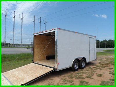 8.5x16 2' v nose 18' advanced motorcycle enclosed cargo carhauler trailer New