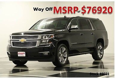 Chevrolet : Suburban MSRP$76920 4WD LTZ DVD Sunroof GPS Leather Black 4X4 New Heated Cooled Seats Navigation Player Rear Camera 14 15 2015 16  22 In Rims