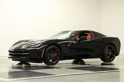 Chevrolet : Corvette Stingray 6.2L Navigation Red Leather Black Coupe V8 Like New GPS Heated Cooled Auto Head Up Automatic 13 14 15 2015 2LT Adrenaline