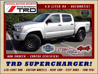 Toyota : Tacoma Double Cab TRD Off Road 4x4 - SUPERCHARGED LED LIGHT BAR-CUSTOM WHEELS-BKUP CAM-REAR SLIDER-TOW PKG-STEP BARS-NON-SMOKER!
