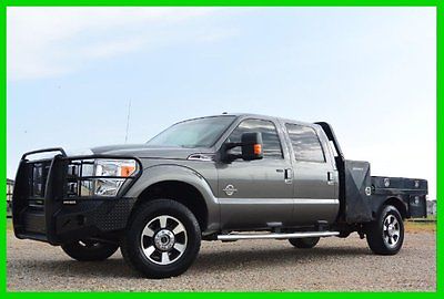 Ford : F-250 Lariat 2014 ford f 250 crewcab lariat 4 x 4 6.7 diesel flatbed w brush gaurd farm truck