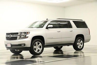 Chevrolet : Suburban 4WD 2 DVD Screens Leather Silver Ice Metallic 4X4 Heated Seats Rear Camera 5.3L V8 Bluetooth Like New Black 14 16 15 Used Player