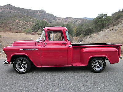 Chevrolet : Other Pickups Big Window 1956 chevy 3100 short bed big window red patina v 8 auto all original ca truck
