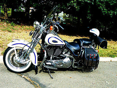 Harley-Davidson : Softail HARLEY-DAVIDSON SOFTTAIL 1997 HERITAGE SPRINGER WHITE W/BLUE FLSTS ONLY14,965 MI