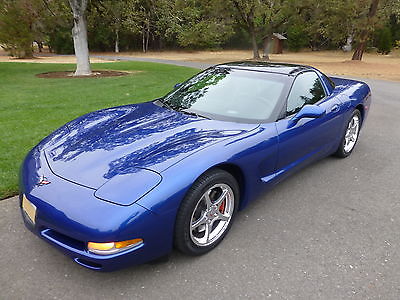 Chevrolet : Corvette Electron Blue Coupe Black Leather interior 2002 chevrolet corvette coupe 45700 miles west coast car oregon